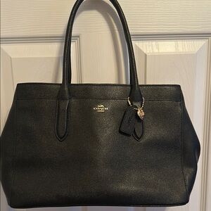 Coach Black Leather purse/Tote with Gold Hardware
